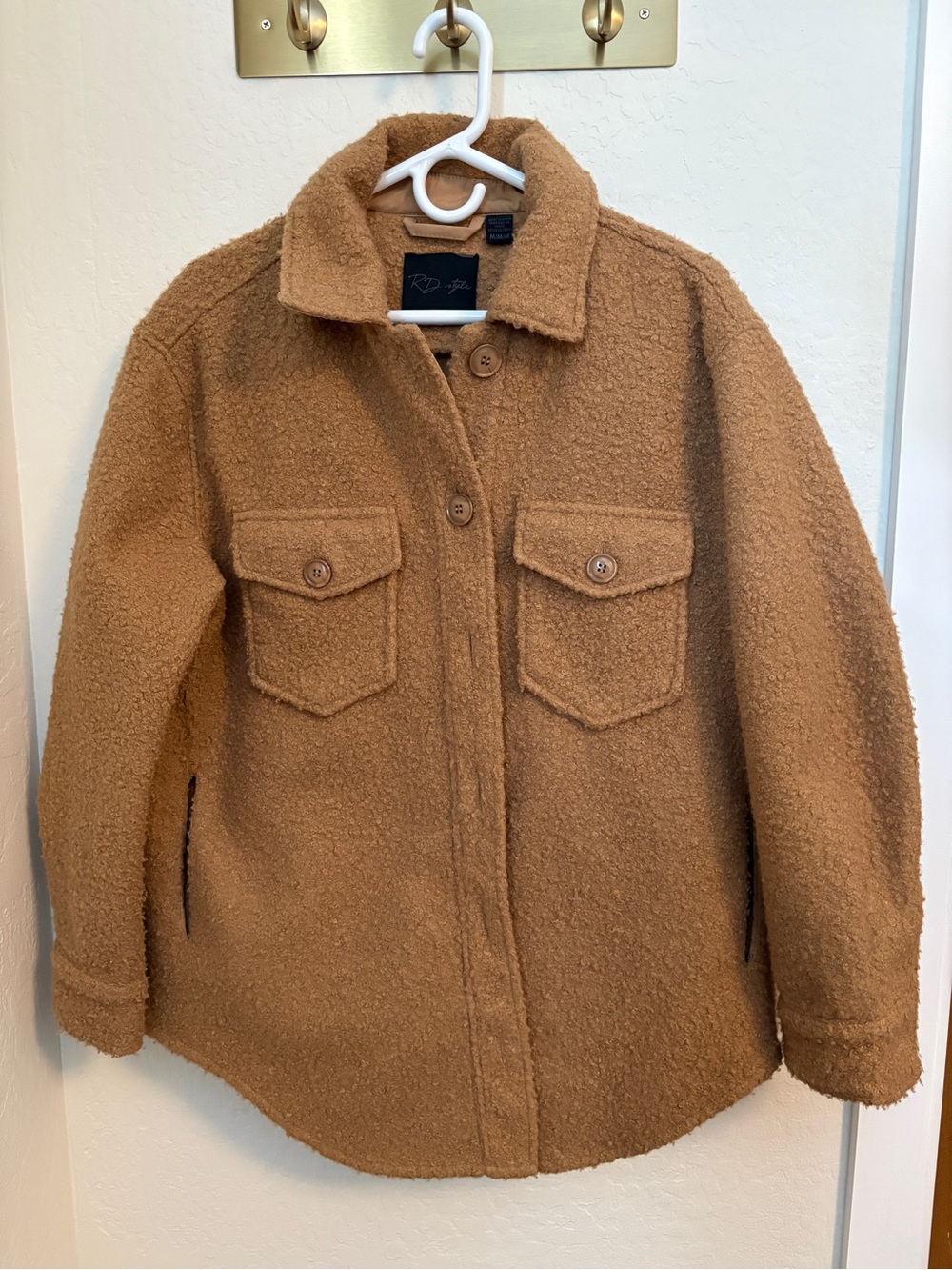 RD Style Teddy Jacket in Camel Brown